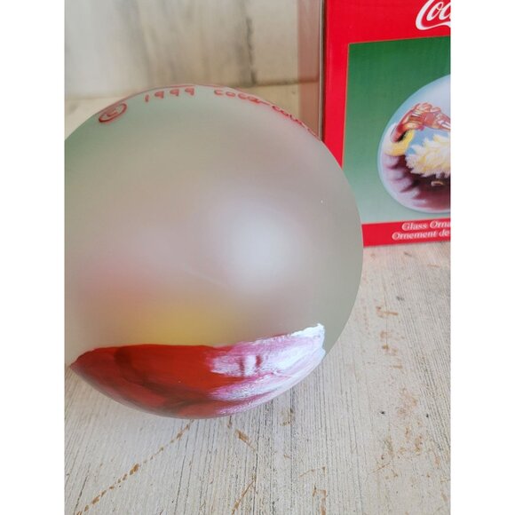 Vintage large Coca-Cola Santa Claus ornament ball Xmas set glass - Picture 12 of 12